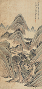 王翚——款《深山古寺》【䆳若绝尘世，危岗连远峰。空庵人不到，松老怪于龙。己卯冬十一月】山水 立轴欣赏 | 
清|王翚(1632-1717)字石谷，号耕烟散人、鸟目山人、剑门樵客等。被称为“清初画圣”。与王时敏、王鉴、王原祁并称“四王”，加上吴历、恽寿平合称“清初六家”或“四王吴恽”。擅山水人物花鸟草虫，笔法洒脱，用墨疏淡清逸。后也将其称为虞山派。