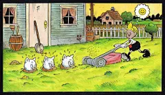                                                                     Al Columbia没看过他的漫画，那么你对地下漫画的cult世界探索就永远不完整。之前我专门介绍了他为自己漫画人物设计的杂志封面（O网页链接），他的作品其实一目了然，对于老派迪士尼胶皮管动画人物的再创作和经典的白描风格，最后配色绝对的暴力血腥和残酷，组成了地下漫画界不可多得的精 ​​​​...展开全文c                                 