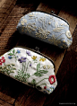 Flowers of the field Pouch by yumiko higuchi