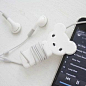 韩国可爱动物耳机绕线器 理线扣 小白熊款-淘宝
