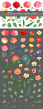 春天花朵植物边框海报背景花环婚礼背景PNG AI矢量设计素材AI204-淘宝网