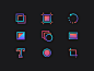 Colorful Adobe tools icon icons adobe tool stroke pen line graphic gradient 2d layers