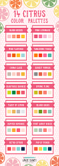 14 Citrus Color Palettes | Angie Sandy Design + Illustration #colorpalettes #summercolor