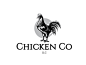 Hand-drawn rustic chicken logo design for farm, egg or chicken company. Design is for sale