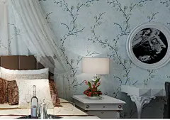 北欧/宜家风格复古纯色墙纸 田园木棉花墙纸沙发电视墙背景壁纸-淘宝网