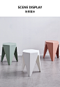 北欧方凳创意凳子塑料凳胶凳家用高凳简约方凳彩色加厚可堆叠凳子-淘宝网