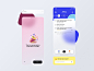 Kara App agency branding illustration minimalist emoji gradient blur mobile ux ui app