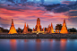 Old Temple wat Chaiwatthanaram of Ayutthaya Province( Ayutthaya Historical Park )Asia Thailand