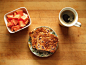 papaya, multigrain cranberry toast, and coffee #水果# #健康# #營養##早餐##咖啡#