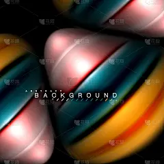 流体混合颜色矢量波抽象背景设计。彩色网波