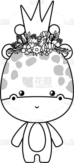 可爱的,长颈鹿,叶子,王冠,仅一朵花,自然,动物园,幻想,灵感,设计