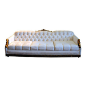 Hollywood Regency Magic White Velvet Tufted Sofa - Dimensions 96.0ʺW × 34.0ʺD × 30.0ʺH