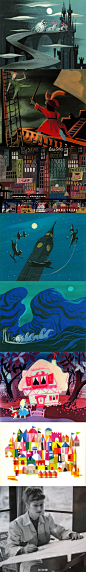 迪斯尼艺术家 Mary Blair 的插画作品，她参与制作了爱丽丝梦游仙境、小飞侠等动画片。她的作品中大胆突破性的色彩设计随处可见，至今依然是许多设计师和漫画家的灵感之源。永远相信美好的童话！