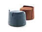 Nella Vetrina Lilas Modern Italian Pouf in Upholstered Fabric in Blue