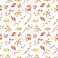 秋季卡通水彩动物松鼠刺猬印刷可爱装饰免抠PNG图案 透明设计素材 (29)