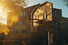 校园投球投篮篮球场图片摄影图