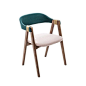Mathilda Chair with Upholstered Back A4500 - Art.48045 - 206 beige, Ash by Moroso