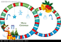 糖果条纹边框和五角星礼物盒雪人和圣诞树插画边框|插画|红色果子|礼物盒|圣诞节素材|圣诞铃铛|圣诞树|矢量素材|五角星|相框|雪人