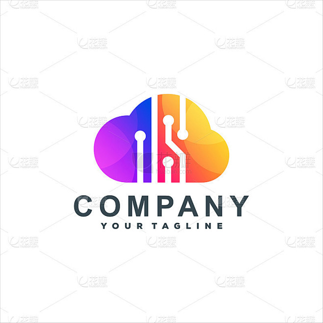云科技彩色logo设计