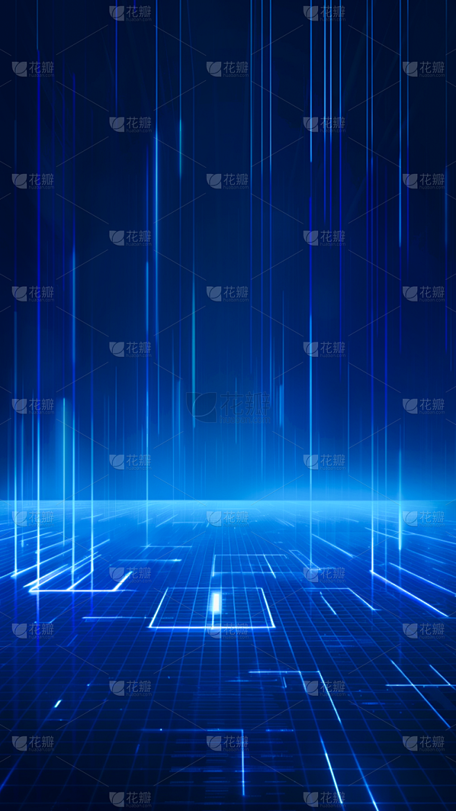 科技风系列科技感数据-数据曲线光线通用背...