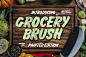 经典招牌写作手写脚本粗糙字体传统食品市场招牌素材模板 Grocery Brush Hand PLUS Extras