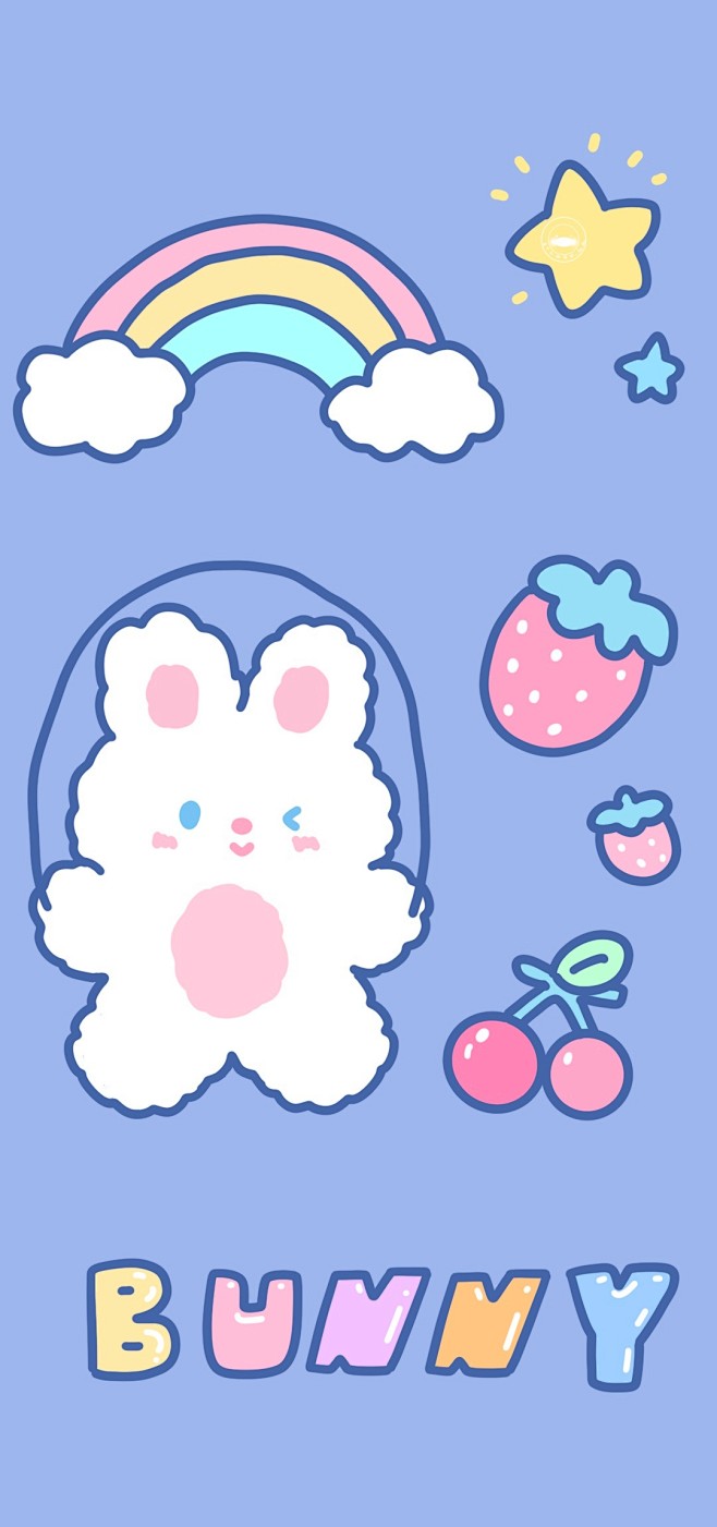 卡通 手机壁纸 兔兔 cr：是个小懒猪呀...
