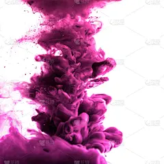 丙烯酸颜料和油墨在水中。抽象的背景帧。孤立在白色