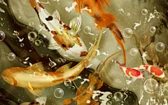 富贵鲤鱼写真24寸宽屏高清桌面壁纸下载桌面壁纸1