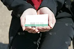空白的,手,名片,拿着,捧着,留白,水平画幅,人,仅成年人
