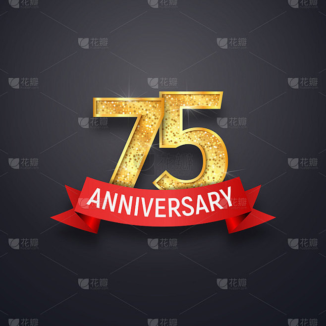 75 th anniversary icon template. Seventy-five year