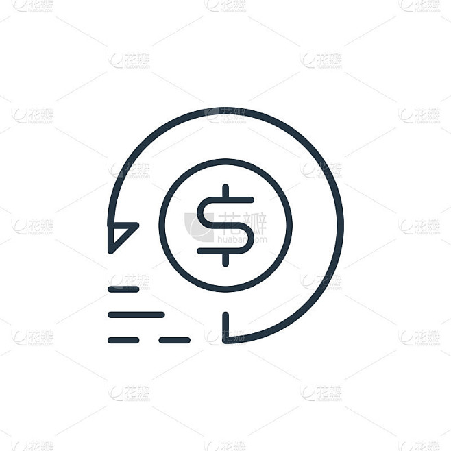 退款矢量图标。退款可编辑的中风。Chargeback线性符号，用于web和移动应用程序，标志，印刷媒