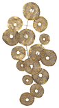 Large Circles Wall Decor, Gold transitional-wall-sculptures