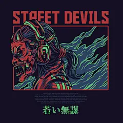 蒸汽战士手绘涂鸦T恤装饰插画