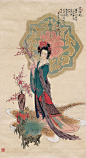 华三川的工笔仕女画，有盛唐张萱、周昉的华贵、富丽、细腻至臻的遗风； 有吴门画派的清秀、恬静和典雅；有陈老莲的凝重和质朴；也有海派四任的风韵。
华先生的画在色彩上继承了传统工笔人物画的技法，也融会吸收了西洋水彩画的表现技巧，中西合璧相得益彰。#水墨书画# #水墨界# ​​​​