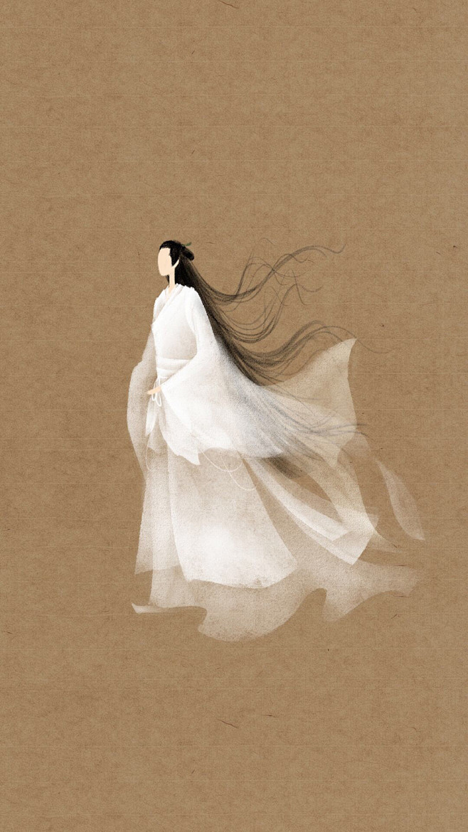 手绘插画漫画呼葱觅蒜无脸古风图集花千骨白子画