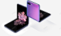 两颗镜面紫色的GalaxyZ翻盖使用不停停功能折叠 免抠png 设计图片 免费下载 页面网页 平面电商 创意素材