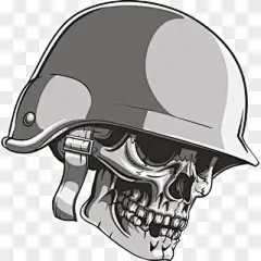 Skull with Helmet