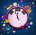2020,新年前夕,背景,钟,蓝色,抽象,贺卡,橙色,模板,绘画插图