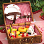 优惠 Mother Garden草莓系列藤篮野餐组 过家家切切看木制玩具