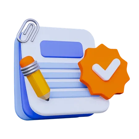 Assignments Notes Sheet 3D Icon-花瓣网