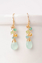 Key Lime - These dangle earrings are handmade with gemstone briolettes and gold filled metal in our Floyd VA USA studio