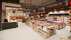 草图大师生鲜水果蔬菜超市CAD施工图便利店货架卖场SU模型素材库-淘宝网