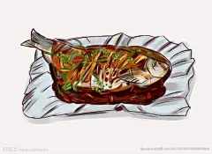 纸上烤鱼手绘PSD分层