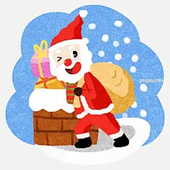 圣诞节可爱圣诞老人卡通插画钻烟囱图片大小2000x2000px 图片尺寸2.42 MB 来自PNG搜索网 pngss.com 免费免扣png素材下载！促销#大促#冬季#过节#海报#活动#节日#卡通手绘#圣诞#圣诞节#圣诞老人#送礼物的老人#淘宝#