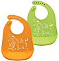 Amazon.com: Luyusbaby Waterpoof Soft Silicone Baby Feeding Bib with Pocket, Set of 2 ( Orange & Green ): Baby