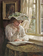 Lady Reading by a Window, Thomas Benjamin Kennington