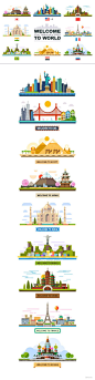 Welcome to world, flat landscape set on Behance