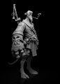 Hellboy Concept Sculpt, Hans Kristian Andersen : Meet Hellboy, The Demon Samurai! This is a concept sculpture I spent some time on over the last year. Inspired by a mix of Darksiders and Mike Mignola's Hellboy. Also, Overwatch was a big inspiration for so