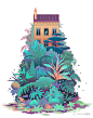 【插画欣赏】当城市中的植物蔓延生长，用创意去描绘那梦幻的场面