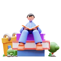 男孩去上学 3D 图